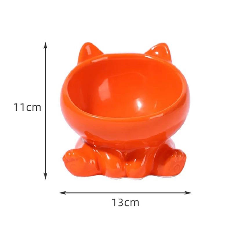 Ceramic Cat Bowl with High Feet for Comfort - Smarsty