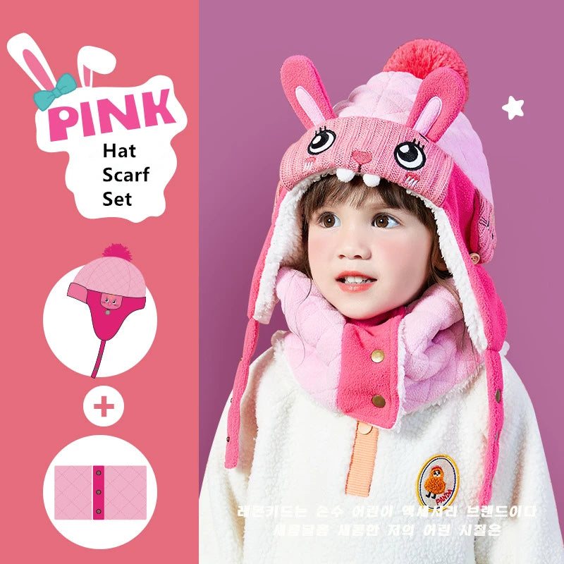 Kids Winter Hat Scarf Set Dinosaur Unicorn Style Gear - Smarsty