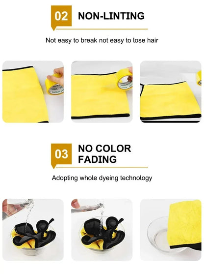 Premium Car Microfiber Towels Double Layer Drying Cloths - Smarsty
