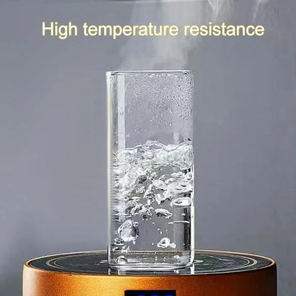 Square Heat Resistant Glass Coffee Cup With Lid - Smarsty