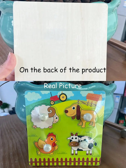 1 Set Shape Matching Farm Animals Puzzle Children's Enlightenment Early Education Cognitive Benefits Intelligence Toys