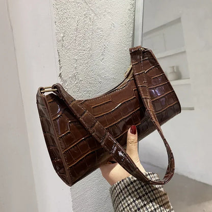 Retro Alligator Print PU Leather Small Women Handbag - Smarsty