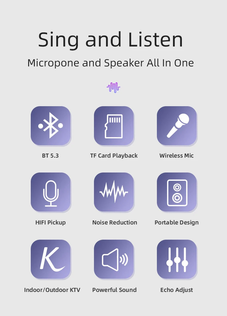 Mini Karaoke Machine for Kids Portable Karaoke Machine Bluetooth Wireless Microphones LDE Light Toys Gifts for Girls Boys - Smarsty