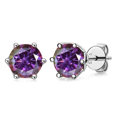 1 CT D Color Moissanite Stud Earrings Sparkling 925 Silver - Smarsty