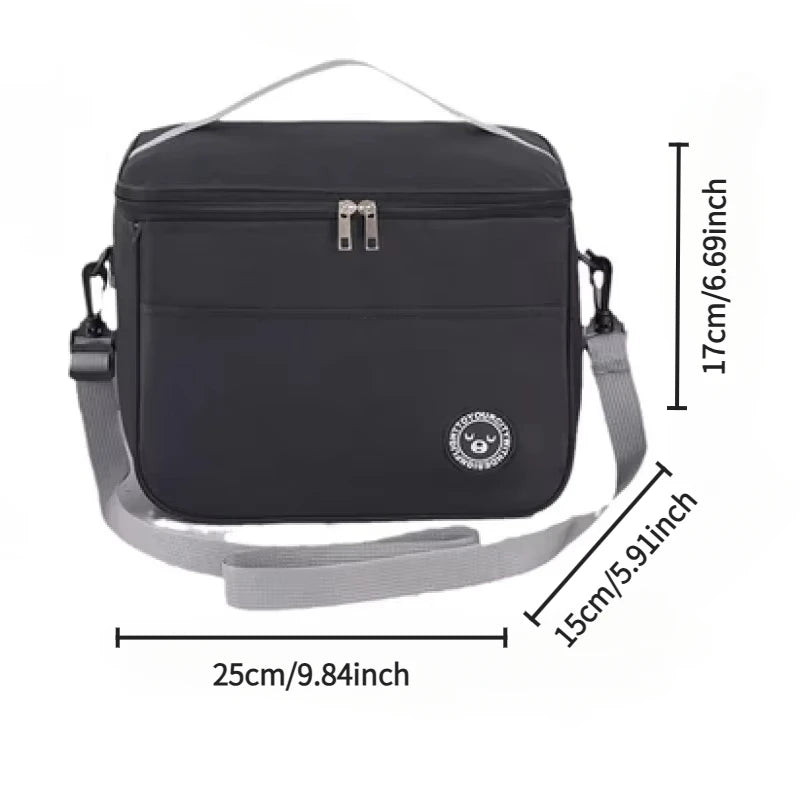 Large Capacity Insulated Lunch Bag With Shoulder Strap - Smarsty