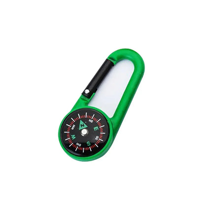 Outdoor Compass Carabiner Mini Camping Keychain Mountaineering Hiking Backpack Buckle with Compass Survival Children Gifts