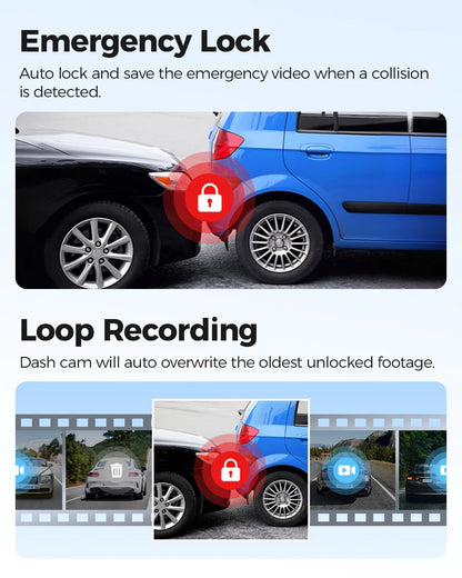 Dual Dash Cam 4K Night Vision With GPS ADAS Parking - Smarsty