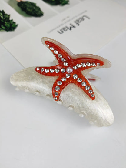Handmade Large Sea Hair Claw Clips Acetate Beach Starfish - Smarsty