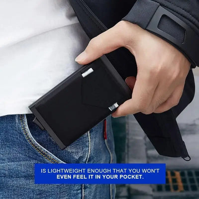 Rfid Smart Credit Card Holder Wallets Metal Slim Pop Up Minimalist Men Wallets Black Male Purse Money Bags Carteira Masculina - Smarsty