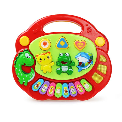 Kids Cartoon Piano Keyboard Game with Animal Sounds Flashing Light Music Baby Instrument Music Toys Educational Toys Kids Gifts by Smarsty