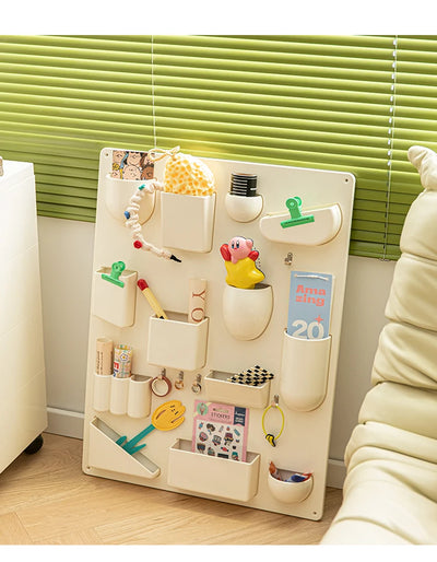 Wall-mounted Storage Rack with Hooks for Office, Kitchen and Workshop Children's Room Organizer with Adjustable Shelves by Smarsty
