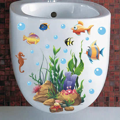 Green Plant Leaves Toilet Wall Sticker for Easy Home Decor - Smarsty