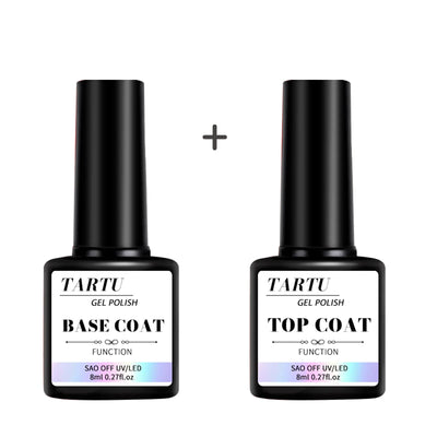 Gel Nail Art Set with Base Coat and Top Coats - Smarsty
