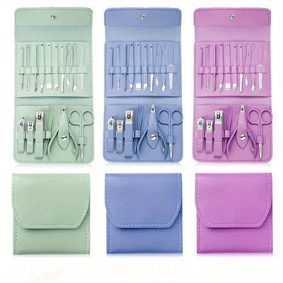16 Piece Professional Nail Clippers Set with Travel Case - Smarsty