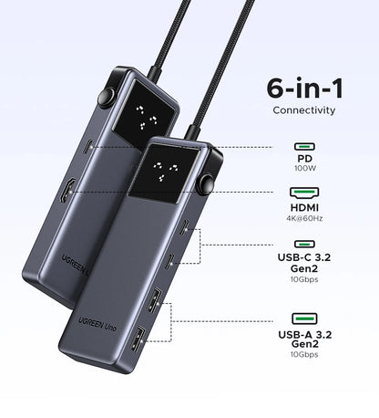 USB C Hub 6 In 1 4K60Hz PD100W ProDockingStation Adapter