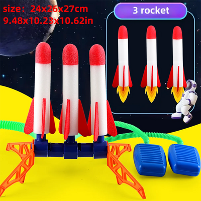 Kids Rocket Launcher Step Pump Power Air Pressed Stomp Outdoor Family Games Skyrocket Birthday Gifts Sports Toys For Children - Smarsty