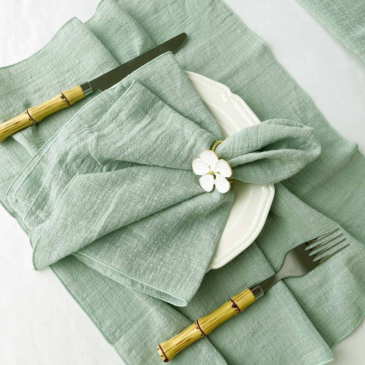 Set of 6 Cotton Dinner Napkins for Elegant Table Decor - Smarsty