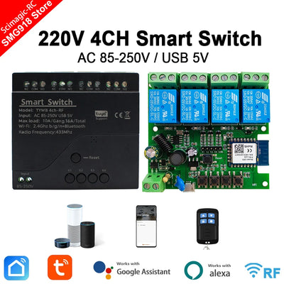 Smart WiFi Relay Switch Module with Alexa Compatibility - Smarsty