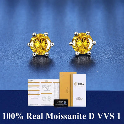 D VVS1 Moissanite Stud Earrings S925 Platinum Plating - Smarsty