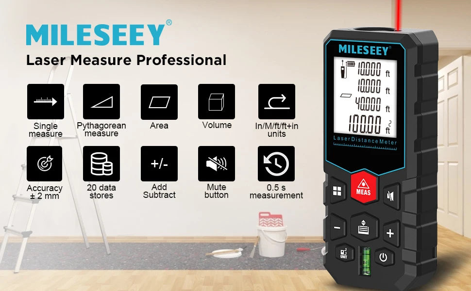 MILESEEY X5 Laser Tape Measure High Accuracy Remote Measurement - Smarsty