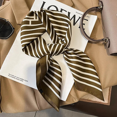 Luxury Silk Square Scarf Soft Satin Neck Hair Tie - Smarsty