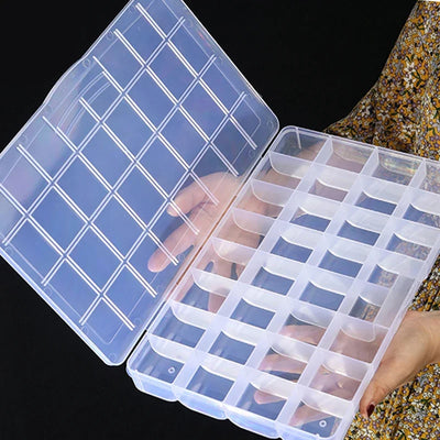 Transparent Plastic Jewelry Storage Box with Adjustable Compartments - Smarsty