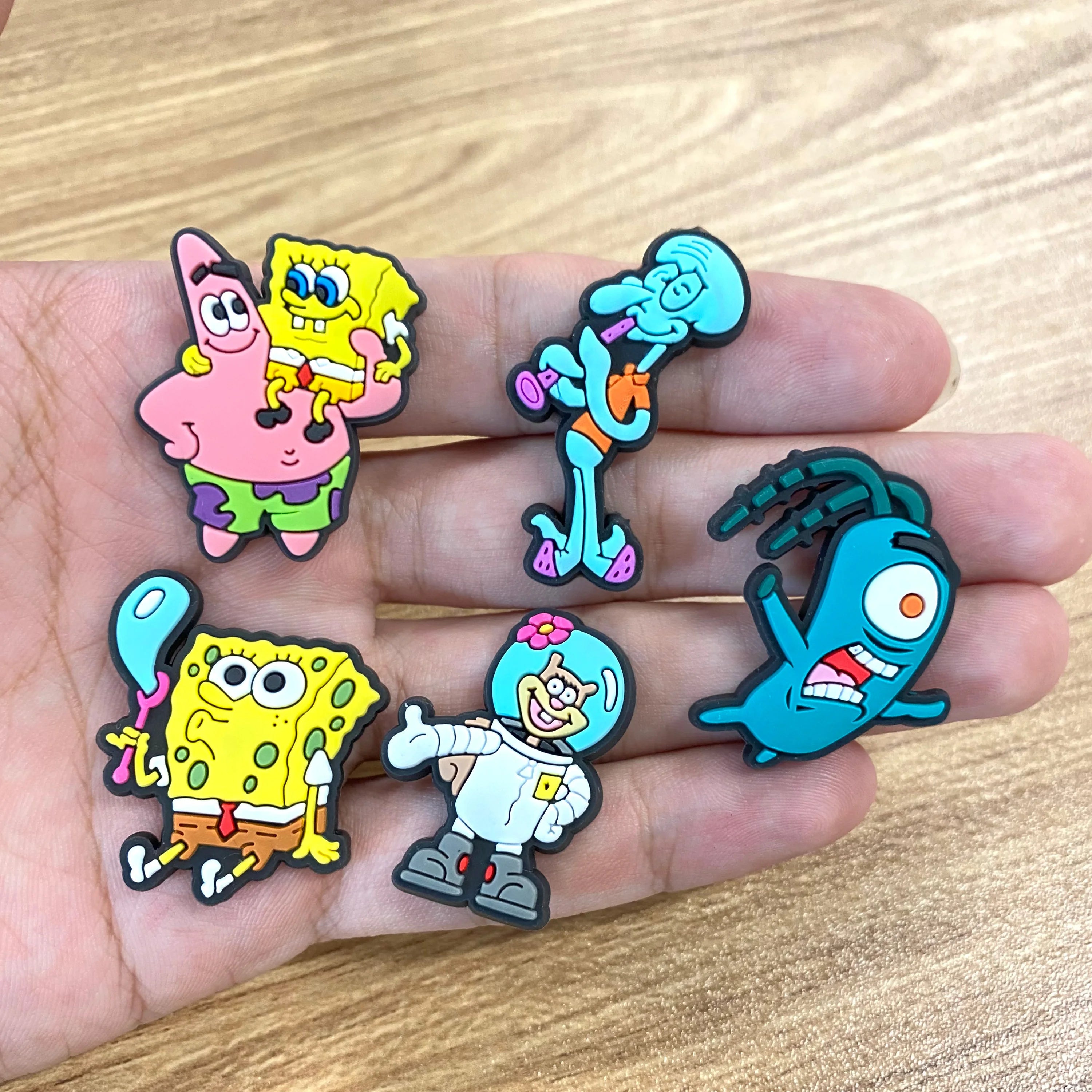 20pcs/set Shoe Charms DIY Spongebob Accessories For PVC Decorations Fit to Bubble Slides Sandals