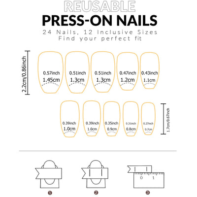 24PCS Pink French Fake Nails for Parties - Smarsty
