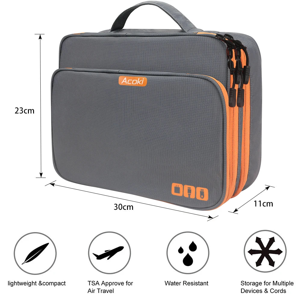 Multi Layer Electronic Accessories Organizer for Travel - Smarsty