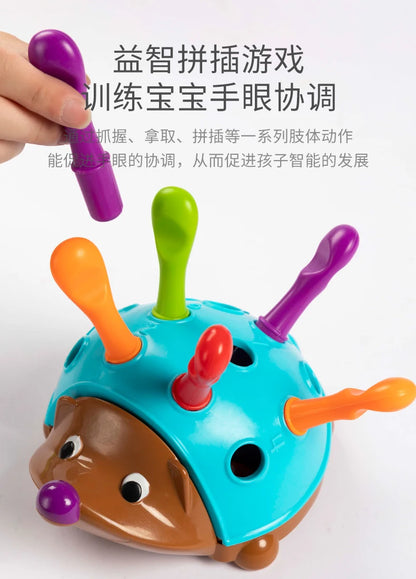 Early Education Toys Hedgehog Training Focused on Children's Fine Motor Hand-Eye Coordination Fight Inserted Toy For 1-3 Years