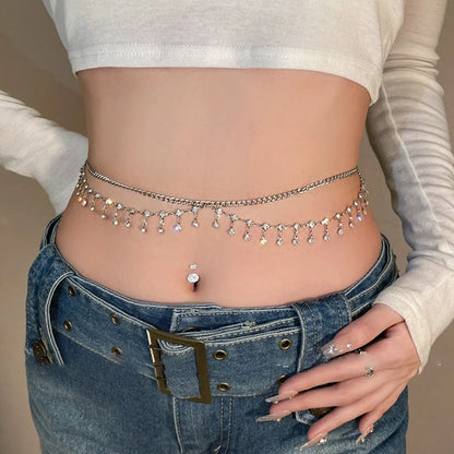 Luxury Rhinestone Belly Chain for Beach Rave - Smarsty