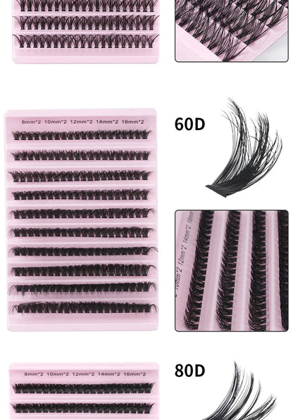 MIAOJIE DIY Eyelash Set with 200 Individual Lashes - Smarsty