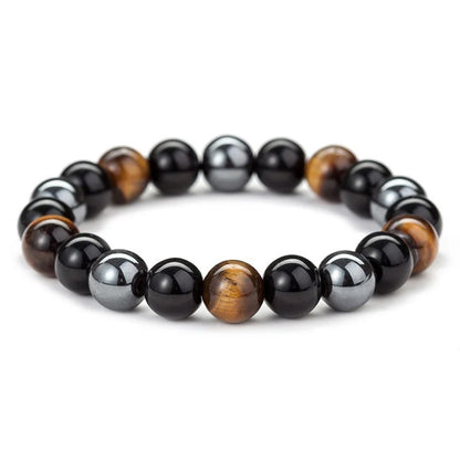 Natural Black Obsidian Tiger Eye Beads Bracelet for Health Protection - Smarsty