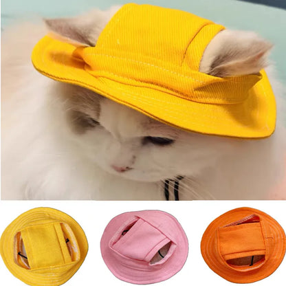 Cute Cat Dog Sun Hat with Ear Hole for Outdoor Fun - Smarsty