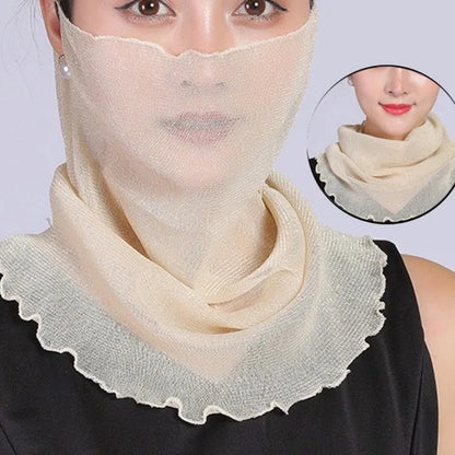 Women Chiffon Sunscreen Scarf Lightweight UV Protection - Smarsty
