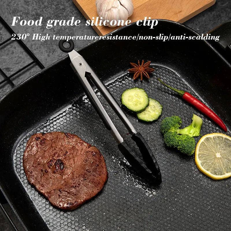 Black Silicone Food Tongs for Easy Cooking and Grilling - Smarsty