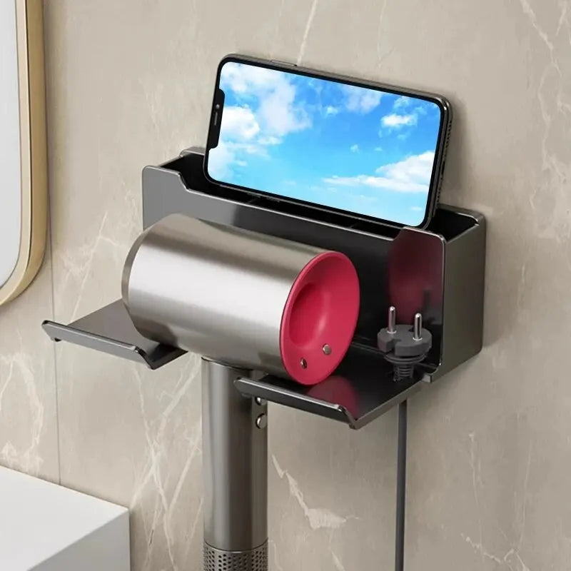 Multifunctional Wall Mounted Hair Dryer Stand Organizer - Smarsty