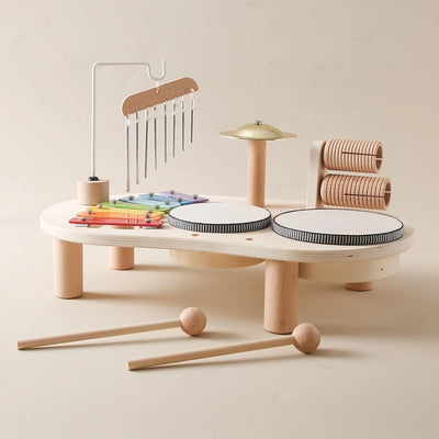 Baby Educational Toys Wooden Aeolian Bells Montessori Children's Musical Toys Xylophone Newborn Birthday Gifts Music Table Toys - Smarsty