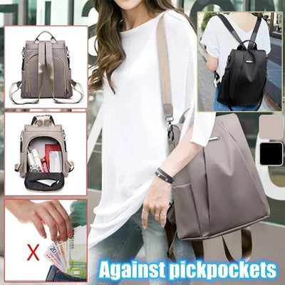 New Fashion Nylon Solid Color Lightweight Waterproof Large Capacity Detachable Shoulder Strap Multi Functional Women's Backpack - Smarsty