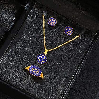 Luxury Cube Jewelry Set for Women with Necklace and Earrings - Smarsty