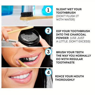 Bamboo Charcoal Teeth Whitening Powder - Natural Whitening and Deep Cleaning for Men and Women, Fresh Breath Daily Use Toothpaste, 1 Piece - Smarsty