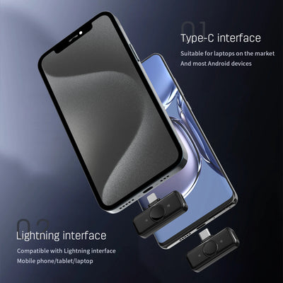 Wireless Lavalier Microphone for Android and iPhone Recording - Smarsty