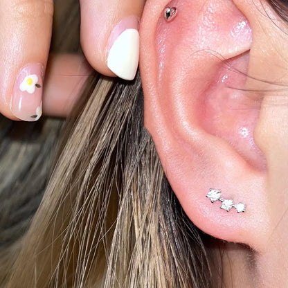 925 Silver Tragus Piercing Helix Studs Butterfly Heart - Smarsty