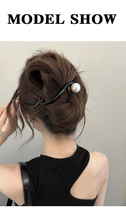 Twist Hair Clip with Imitation Pearl Design for Women - Smarsty