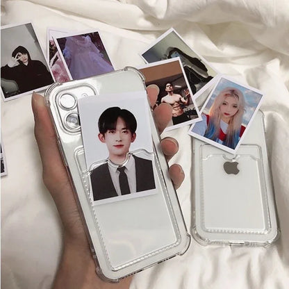 Soft Silicone Card Holder Case For iPhone Transparent Bumper - Smarsty