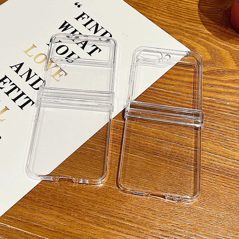 Clear Transparent Shockproof Folding Phone Case for Z Flip - Smarsty
