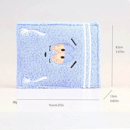 Towel cloth embroidered anime fashion wallet, designer personalized ID card holder