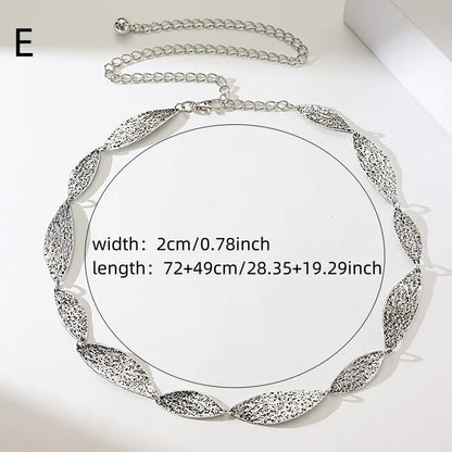 Silver Retro Waist Chain Belt Thin Metal Accessory - Smarsty
