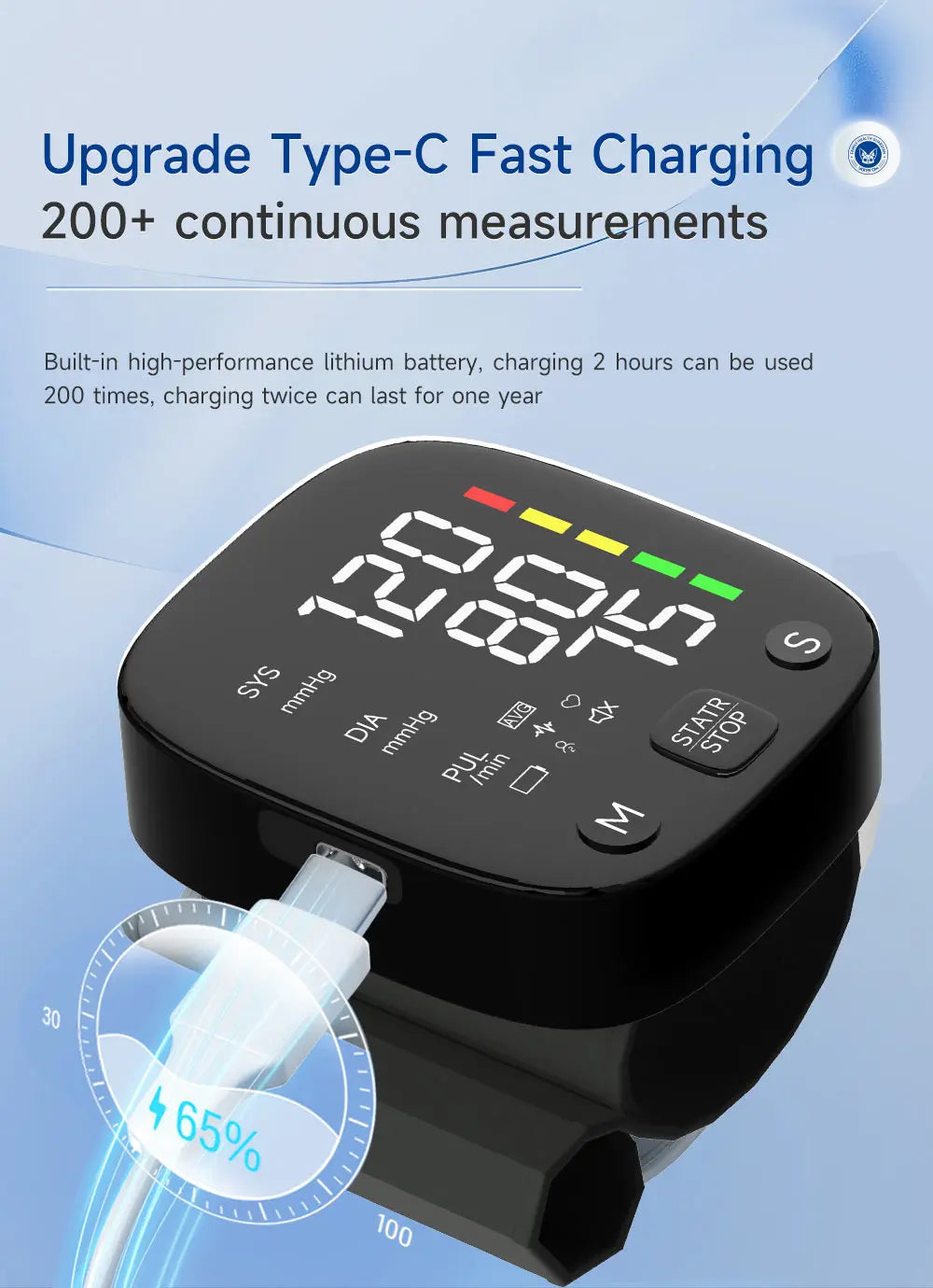 Yongrow Rechargeable Digital Wrist Blood Pressure Monitor - Smarsty