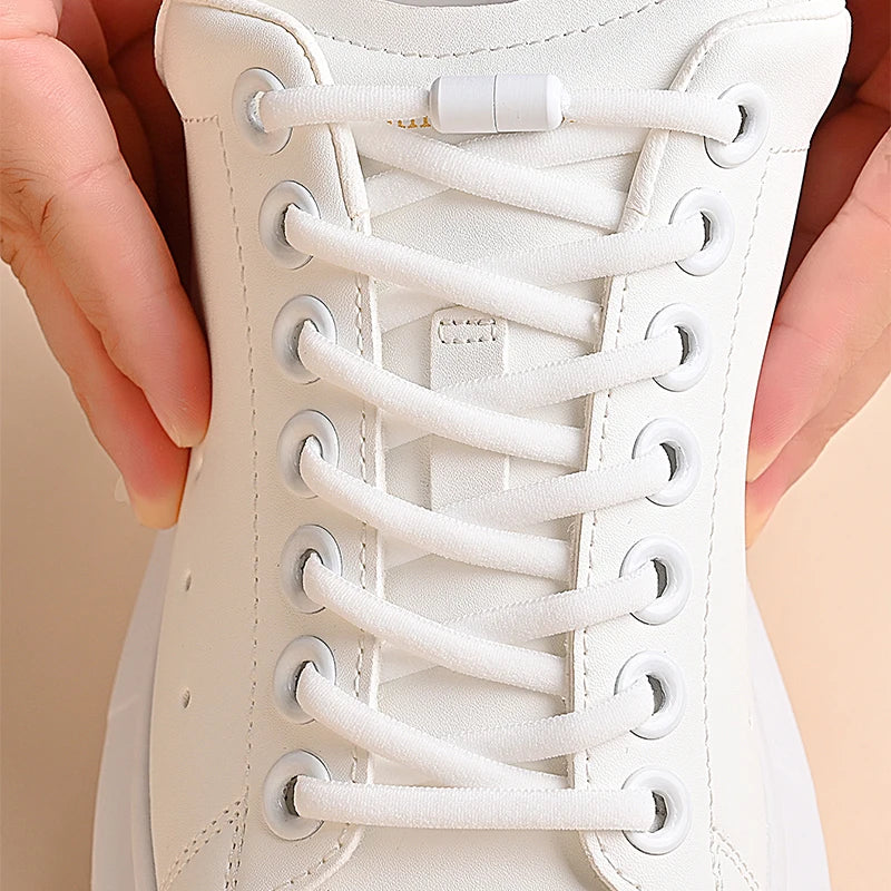 Elastic No Tie Shoelaces Semicircle Shoe Laces For Kids and Adult Sneakers Shoelace Quick Lazy Metal Lock Laces Shoe Strings - Smarsty